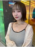 韓国前髪顔周り×切りっぱなしボブ【心斎橋/髪質改善】