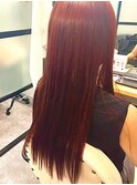 ワインレッド艶髪スーパーロングアッシュ三軒茶屋