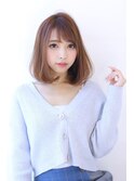 ストレートワンカール　まるみ　ミディアムボブ