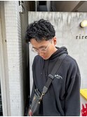 rireニュアンスパーマカルマパーマベリーショートダークアッシュ