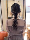 お呼ばれローポニーアレンジ .*。