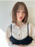 くびれボブアッシュグレージュ韓国スタイル