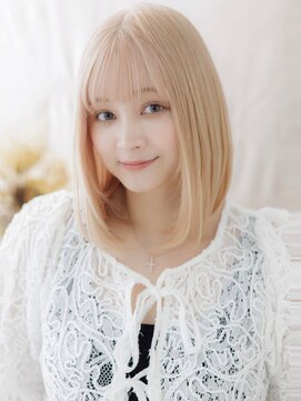 カバーヘア ブリス 川口(COVER HAIR bliss) 外国人風ホワイトブロンド切りっぱなしボブディc7川口