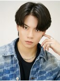 毛流れセンターパート　韓国マッシュ