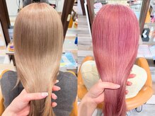 ブリーチを楽しむには、ケアも欠かせません。きれいな発色のためにも髪質改善トリートメントはおススメ♪