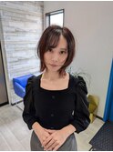 ハッシュボブ　インナーカラー　ピンク