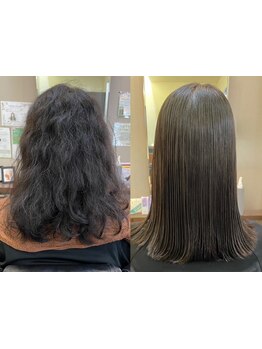 業界最高峰の薬剤を使用した『髪質改善酸性ストレート』！さらツヤヘアで、手触りと艶感が格段にUP☆