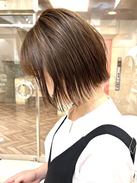 キミトヘアデザインアンドスパ(Kimito Hair design&spa) 外ハネボブ/白髪ぼかし/小顔/艶ベージュ/30代/40代/武蔵小杉