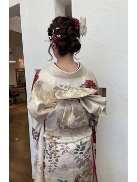 成人式　ヘアアレンジ　振袖（着付け）