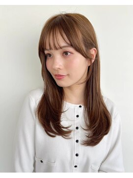 カバーヘア ブリス 志木南口駅前店(COVER HAIR bliss) 髪質改善◎小顔ミディアムレイヤー/ミルクティーベージュp志木