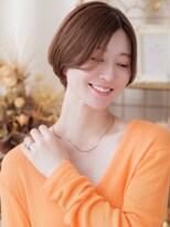 カバーヘア ブリス 上尾西口店(COVER HAIR bliss)&nbsp;シンメトリー小顔ミニボブ艶髪モカブラウンブリーチなし30代a