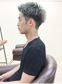 [m]ブリーチカラーソフトツーブロアップバングショートレイヤー