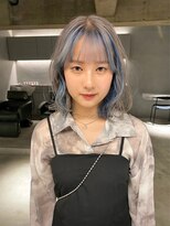 リール(rire)&nbsp;デザインカラーレイヤーカットウェットヘア夏オリーブベージュ