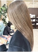 ハイライトバレイヤージュグラデーションカラー白髪ぼかし
