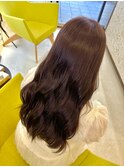 カシスブラウン艶髪巻き髪美髪チェリーブラウンピンクブラウン