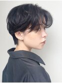 ショートパーマ銀座メガネ女子丸みショート大人可愛い小顔カット