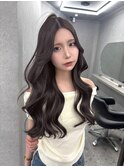 市野瀬裕奈/博多韓国ヘア/センター分け/レイヤーカット/暗め