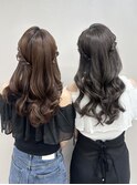 お揃いヘアセット