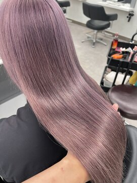 ガルボヘアー 桟橋店(garbo hair) ラベンダーピンク　　ケアブリーチ　高知美容室