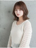 髪質改善ミディアム×前髪あり小顔カット