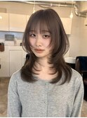 韓国風/レイヤー/前髪カット/オリーブ/透明感/ハッシュカット