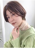 丸みショート エアリーショート 前髪長めショート 小顔 青山