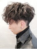 ツイストスパイラルパーマ刈り上げツーブロック前下りマッシュ