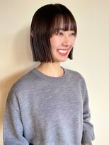 トップヘアーラウンジ 知立(TOP HAIR Lounge)&nbsp;パツッとボブがオシャレ可愛い！/ぱっつん前髪/アッシュブラック