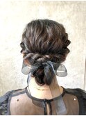 ヘアアレンジ/横浜/編みおろし/ハーフアップ