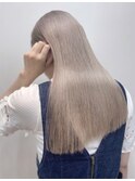 ミルクティーアッシュハイトーン透明感グレージュ極細ハイライト