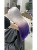 ホワイト×パープルグラデーション
