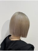 ★レディース，ハイトーン，ブリーチ，ホワイトベージュ，ボブ