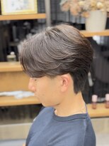 オーバルバイアピッシュ(OVARL by apish) 毛流れリバースニュアンスセンターパートメンズフェザーパーマ