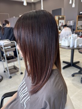 ヘアー ル シェーヌ ワンセカンド(hair le chene 1/2) 艶カラーピンクブラウン顔まわりレイヤー