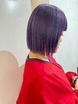 アニー 松戸(ANNI)&nbsp;外ハネボブ/美髪/ワイドバング/ホワイトブロンド/イメチェン