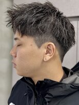 ニコトウキョウ 新宿(nico TOKYO)&nbsp;刈り上げアップバングスパイキーショートパーマスパイラルパーマ