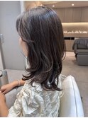顔わまり似合わせ小顔レイヤー/アッシュブラウン【上岡】