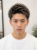 ホワイトメッシュアップバングショート