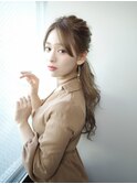 アレンジも◎サファイアのプルエクステ♪