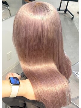 ユーフォリア 渋谷グランデ(Euphoria SHIBUYA GRANDE) 髪質改善 ケアブリーチ ダブルカラー ピンクベージュ