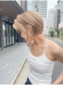 海外シティガールヘア ハイトーンシアベージュショートボブ t616
