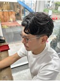 メンズカットツーブロック暗髪くせ毛刈り上げ似合わせカット