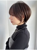 ショートボブ髪型30代40代50代前髪あり前髪なし面長丸顔【倉田】