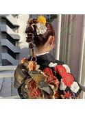 成人式ヘアセット/紐アレンジ