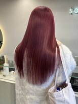 ソル ジングウマエ(SOL JINGUMAE)&nbsp;ハイトーンカラー顔周りレイヤーカットデザインカラーベージュ