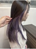 インナーカラー バイオレット パープルカラー ケアブリーチ
