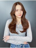 美髪韓国ヘア顔周りレイヤーロング_F80073