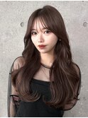 フェミニンカール大人ヘアモテ髪前髪パーマオフィスヘア
