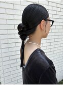お呼ばれヘア◎艶髪シニヨン×タイトアレ