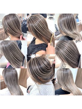 ハイライト映える髪質改善バレイヤージュ